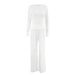 European And American Cross-Border Knitted Heart Jacquard Sleeve Long Pants Pajama Set Autumn New Style Wearable_ecoleips.com