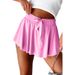 2025s Spring Summer New Solid Color Casual Pants Simple Style High Waist Skirt Shorts Women_ecoleips.com