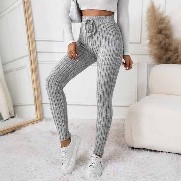 Voya European And American Women's Basic Women's Fashion Simple Knitted Casual Pants, New Spring-summer Slim-fit Leg-slimming Nine-inch Pants
_ecoleips.com