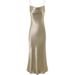 French Acetate Silk Satin Swing Collar Suspender With Summer Drape, Waist Bag And Hip Skirt, Socialite Fish Tail Long_ecoleips.com