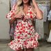 2026 Summer New European And American Women's Clothing, Fashionable Slim-fitting Ruffle Edge Printed V-neck Dress_ecoleips.com
