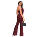 Women's Sequin Feather Jumpsuit – Sleeveless Backless Flared Leg Romper (Black/Burgundy/Champagne, S-XXXL)_ecoleips.com