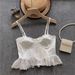 Sexy Hot Girl Women's Suspenders Splicing Lace Irregular Fishbone Vest Style_ecoleips.com