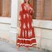 2025 Autumn Bohemian Floral Long Sleeve V-Neck Flowy Elegant Beach Dress For Women_ecoleips.com