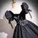 Women's Clothing Evening Dress Black Heavy New Puff Sleeve Vocal Art Examination Performance Host Dress_ecoleips.com