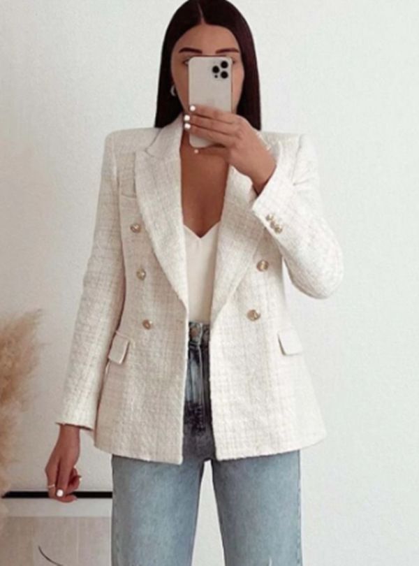 ng2510292 2024 New Urban Casual Women's Textured Double-Breasted Blazer_ecoleips.com
