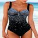 Aria Basics 2022 New Korean Style In-Stock Black European And American Printed Swimwear For Women, Butt-Lifting Swimsuit, Triangle_ecoleips.com