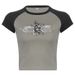 2024 European And Foreign Trade Y2K Style Hip-hop American Retro Printed T-shirt, Round Neck Short-sleeve Pattern Top_ecoleips.com