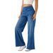 Women's Clothing New Denim Wide Leg Pants For Women High Waist Slimming Multi Pocket Straight Loose Cat Whisker Horse_ecoleips.com