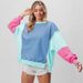 cross-border Best-selling Knitwear, European And American Clothing, Loose-fitting, Color-blocking, New Style Sweatshirt,_ecoleips.com