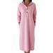 Minimalist Button-Up Hooded Dress – Oversized Knit Tunic With Drop Shoulder (S-XXL, Dusty Pink, Transseasonal Layering Staple)_ecoleips.com