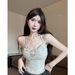 Thai-style Niche Printed Halter Neck Camisole For Women, Summer Outerwear, Pure Sexy, Sweet And Spicy Girl's Sexy_ecoleips.com