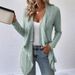 2026 New Women's Clothing Solid Color Casual Fashion Loose Long Sleeve Knitted Cardigan Top_ecoleips.com
