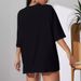 Women's Casual Loose T-Shirt round Neck Short Sleeve Sun And Moon Print Simple Sports Top European American Style Summer Wear_ecoleips.com