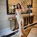 Women's Clothing Backless One Shoulder Diamond Long Slit Feather Dress_ecoleips.com