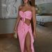 Women's Clothing Summer New Fashion Sexy Tube Top Slim Fit Pleated Slit Lace Up Suit_ecoleips.com