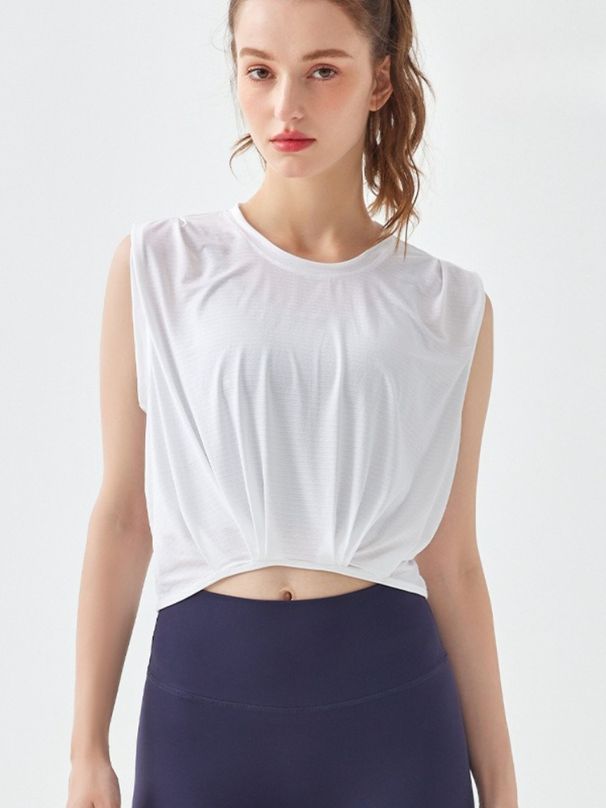 K Quick Drying Sports Vest, Thin Fitness Yoga Cover, Sleeveless Loose Fitting Short Fitness Suit_ecoleips.com