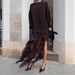 Maillard-Effect Knitwear – Asymmetric Lace Insert Sweater (S-L, 50% Cotton, Office-to-Dinner Versatility)_ecoleips.com