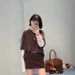 2025 Early Autumn New M Style Micro Label Polo Collar Striped Long Sleeve F Ake Two-Piece T-Shirt Top_ecoleips.com
