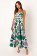 Women's splicing elegant sling tube top oversized swing dress_ecoleips.com