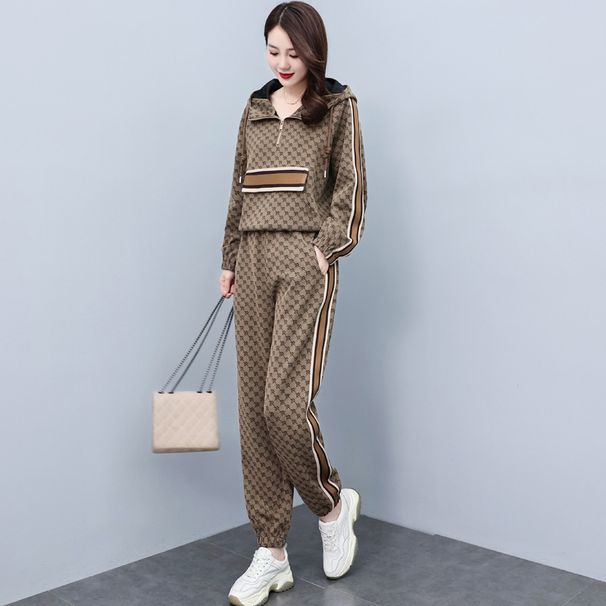 new lazy temperament knitted suit svel vest sweater cardigan pants three piece set_ecoleips.com