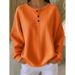 Fashionable Round-Necked Waffle-Patterned Autumn/Winter Solid-Color Loose-Fitting Hoodie_ecoleips.com