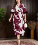 Elegant Tie-Dye Maxi Dress With Feather Trim – High Waist, V-Neck & Flowy Fit For Women (0XL-4XL) | Office To Party Chic_ecoleips.com