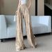Suitable For All Seasons New Style Linen Butterfly Print Women's Casual High Waist Pleated Slimming Loose Straight Wide Leg Pants_ecoleips.com
