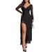 DiYun European And American Elegant Style Strap Slit Long Dress Women's Clothing 2025 Autumn/Winter_ecoleips.com