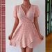 independent Site Cross-border E-commerce European And American Lace-up Waist Short-sleeve V-neck Women's Dress_ecoleips.com