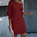 K New Mid Length Skirt With Slanted Shoulders And Beaded Dress, Formal Dress. No Necklaces Or Other Accessories_ecoleips.com