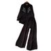 Muslim Sets"Elegant Muslim Women's Embroidered Loose Top & Wide-Leg Pants Set – Modest Autumn Outfit With Slimming Fit (Black/Blue/Khaki)"_ecoleips.com