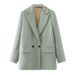 Women's Spring Autumn Fashion Two Button Suit Jacket For Business Commuting Temperament Blazer_ecoleips.com