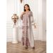 Modest Abaya Dress Muslim Women's Beaded Kaftan Robe Dress High Density Rhinestone Print Middle East Design_ecoleips.com