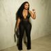 Women's Clothing Women's Sexy Halter Neck Jumpsuit Backless Deep V Neck Lace Detail European American Style Hot Selling With Shorts_ecoleips.com