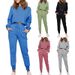 Women's Casual Fashion Solid Color Long Sleeved Sweatpants Autumn Winter Two Piece Sporty Set_ecoleips.com