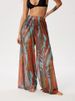 K New Sexy Women's High-waisted Chiffon Casual Trousers_ecoleips.com