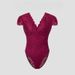 2025 Summer New Solid Color Lace Slim And Thin Deep V Backless Niche Design Onesie_ecoleips.com