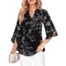 2026 Cross-Border Casual Summer New European And American Women's Petal Sleeve Loose V-Neck Chiffon Blouse_ecoleips.com