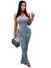 TW853 Women's Sexy Bodycon Long Dress European American Style Pleated Solid Color Fashion Casual Maxi Gown_ecoleips.com