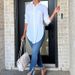 Plus Size Women's Spring Personalized Long Sleeve Solid Color Shirt_ecoleips.com