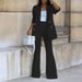 Women's Elegant Streetwear Solid Color Polyester Blazer Suits_ecoleips.com