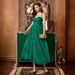 Women's Clothing Sling Tube Top Temperament Green Elegant Slim Long Banquet Mesh Long Dress_ecoleips.com