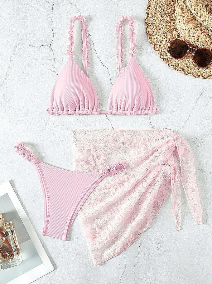 Women's Sexy Three Piece Bikini Set European American Style Backless Straps Trendy Hot Selling Export Item Swimwear_ecoleips.com