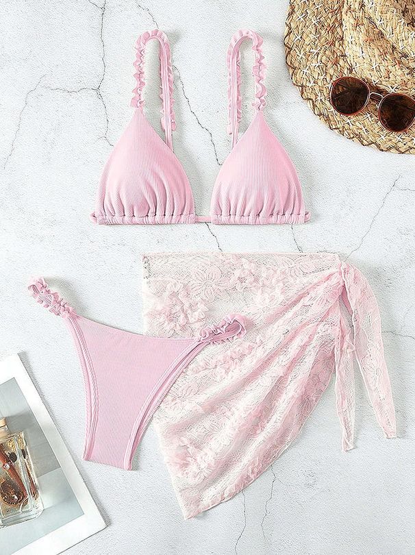 Women's Sexy Three Piece Bikini Set European American Style Backless Straps Trendy Hot Selling Export Item Swimwear_ecoleips.com