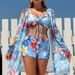 Flowy Chiffon Cover-Up & High-Cut Bikini - Quick-Dry Polyester - Sexy Printed Swimsuits For Beach & Pool - S/M/L/XL"_ecoleips.com