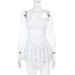 Women's Clothing Women's Lace A-Line Dress Sexy Hot Girl Suspender Skirt Slim Lotus Leaf Design Summer Fashionable Temperament Dress_ecoleips.com