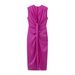 Verve Trendy Deep V-neck Pleated Split Long For Women Summer New Elegant Slimming Dress_ecoleips.com