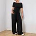 Women's Clothing Loose Fitting Wide Leg Pants For Women Two Piece Suit Soft And Sticky Style Suit Fashionable Irregular Short Sleeves_ecoleips.com