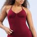 Women's European Style Matte Nylon Sports Yoga Vest With Suspender Neck Beautiful Back Design Outer Wear Fitness Running Top_ecoleips.com